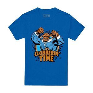 Fantastic Four Unisex Adult Clobberin�' Time Thing T-Shirt / Royal Blue